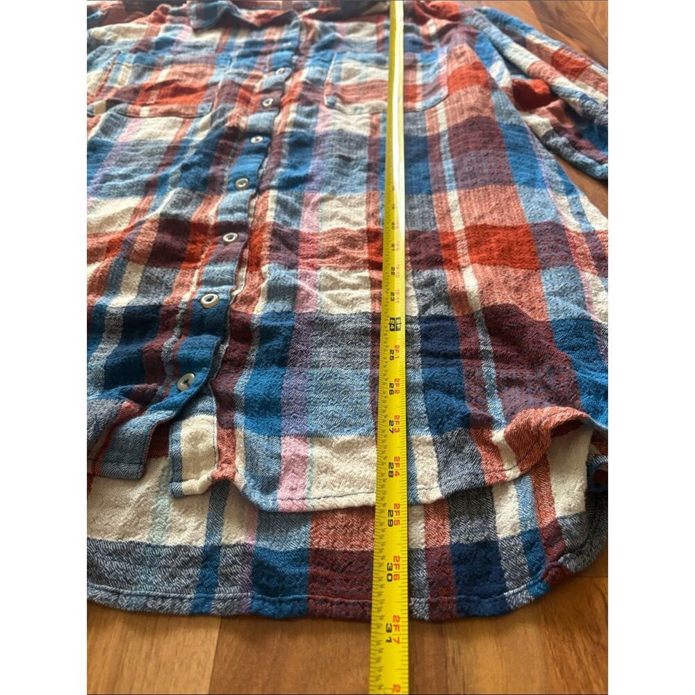 Pilcro By Anthropologie Woman’s Rainbow Plaid Button-Up Shirt - Red, Blue, Cream - Picture 10 of 13